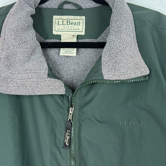 LL Bean Full Zip Fleece Lined Jacket XXL Green - Picture 4 of 12